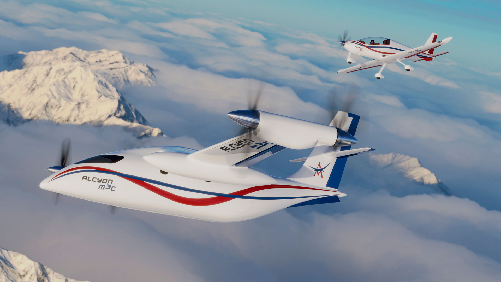 Concept Hybrid and hydrogen-powered aircraft, with short take-off and landing meeting the requirements of modern mobility